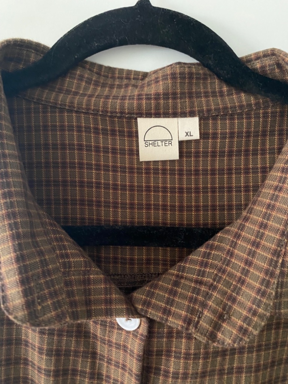 Shelter Lloyd button up in brown plaid - Picture 5 of 6